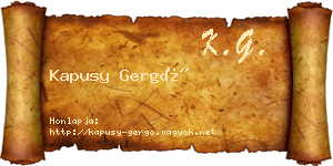 Kapusy Gergő névjegykártya