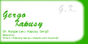gergo kapusy business card
