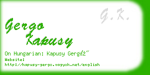 gergo kapusy business card